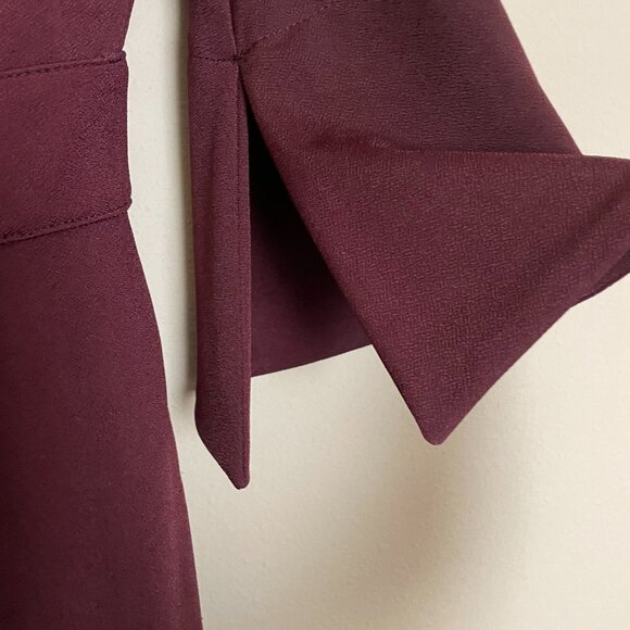 New York and Company, XXS Petite, Half Split Sleeve, Burgundy Jumpsuit - Picture 8 of 15